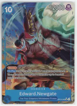 Edward Newgate Alt Art ENGLISH OP13-042 SR Carrying on His Will ONE PIECE NM - Image 1