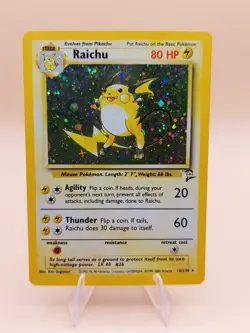 Raichu Base Set 2 Holo Rare 16/102 Pokemon Card - WOTC 1999 - Image 1