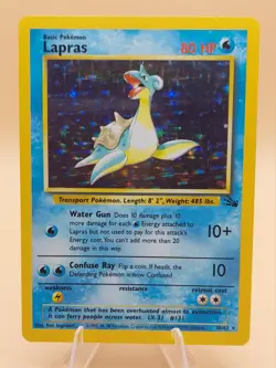 Lapras Holo Rare Fossil 10/62 Pokemon Card - WOTC 1999 - Image 1