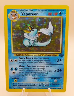 Vaporeon Holo Rare Jungle 12/64 Pokemon Card - WOTC 1999 - Image 1