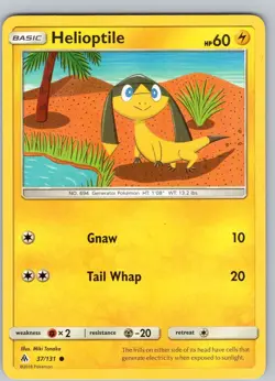 Pokemon TCG Helioptile S&M Forbidden Light 37/131 Regular Common Card Played LP - Image 1