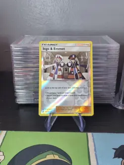 144/181 Ingo & Emmet Reverse Holo: Pokemon Trading Card Game SM-09 Team Up - Image 1