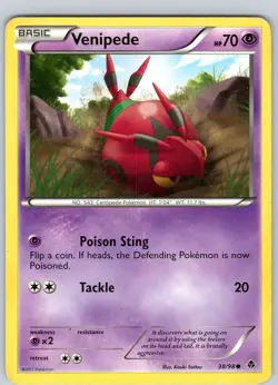 Pokemon TCG Vanipede B&W Emerging Powers 38/98 Regular Common Card Played MP-LP - Image 1