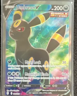 Pokemon Umbreon V Single Strike Ultra Rare Holo 188/203 Sword & Shield Card - Image 1