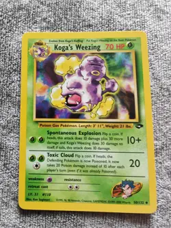 Pokemon TCG Koga's Weezing Uncommon Card 50/132 Gym Challenge WOTC LP 2000 WOTC - Image 1