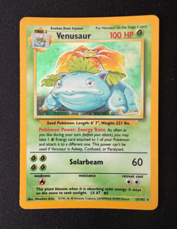 Pokemon TCG Venusaur Base Set Holo Unlimited Rare Card 15/102 1999 - Image 1