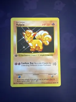 Pokemon Vulpix 68/102 1st Edition Shadowless Card Base Set - Image 1