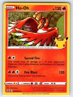 Ho-Oh 1/25 Celebrations Set Pokemon Card Holo - Nm - Image 1