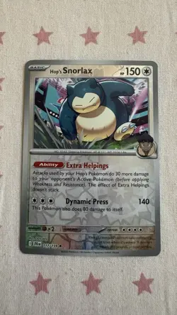 Hop's Snorlax 117/159 Journey Together Reverse Holo Pokemon TCG Card - Image 1