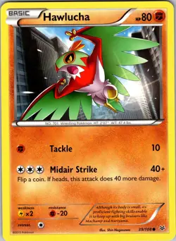 Pokemon TCG Hawlucha XY Roaring Skies 39/108 Regular Common Card NM - Image 1