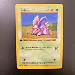 Nidoran M 55/102 1st Edition Shadowless Base Set Regular NM - Pokemon Card - Image 1