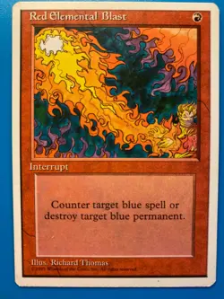 MTG 1x Red Elemental Blast Core Set 4th Edition OLD SCHOOL Magic Gathering x1 LP - Image 1
