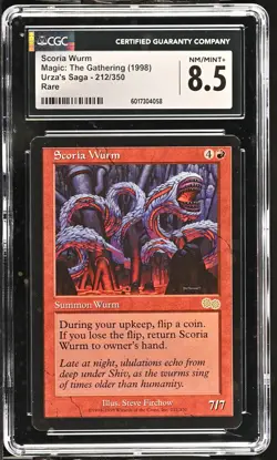 SCORIA WURM Urza's Saga Rare CGC 8.5 MTG [Nostalgium] - Image 1