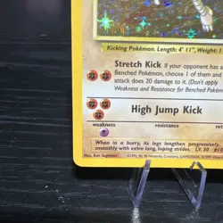 Pokemon Hitmonlee Fossil Holo Rare Card 7/62 - HP/MP - 1999 WOTC Vintage - Image 2