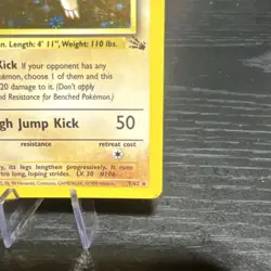 Pokemon Hitmonlee Fossil Holo Rare Card 7/62 - HP/MP - 1999 WOTC Vintage - Image 3