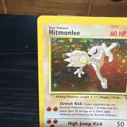 Pokemon Hitmonlee Fossil Holo Rare Card 7/62 - HP/MP - 1999 WOTC Vintage - Image 5