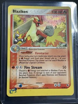 Pokemon TCG Blaziken Holo Rare Card 3/109 EX Ruby & Sapphire 2003 - Image 2