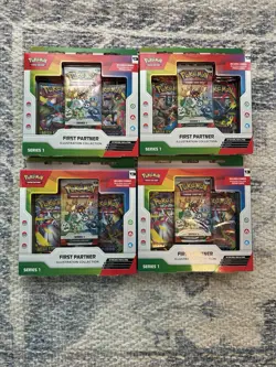 4x Pokemon TCG First Partner Illustration Collection Series 1 ~ Factory Sealed - Image 1