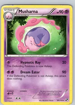 Pokemon TCG Musharna Black & White 49/114 Regular Rare Card Played MP - Image 1