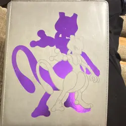Ultra PRO Pokemon TCG Binder Mewtwo Gray & Purple Faux Leather Elastic Strap - Image 1