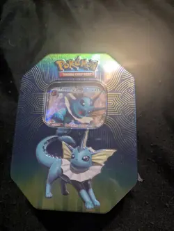 Pokemon TCG: Elemental Power Tin Vaporeon GX + 4 Packs (Sun & Moon) SEALED 820650806490 - Image 1
