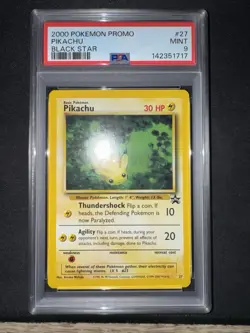 2000 POKEMON PROMO PIKACHU BLACK STAR PSA 9 - Image 1