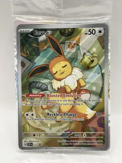 Sealed Pokemon Eevee SV Promo Full Art Holo 50 HP Scarlet & Violet English - Image 1