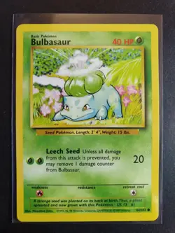 Pokemon TCG Base Set Bulbasaur 44/102 Mint/Near Mint - Image 1