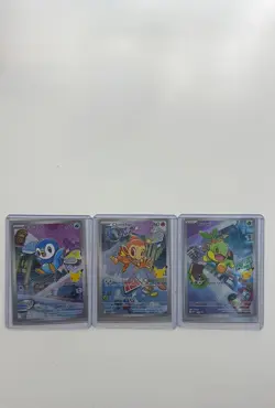 Pokemon TCG Set Of 3 First Partner Illustration Series 1 Gen 4 Sinnoh Starters - Image 1