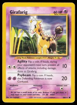 GIRAFARIG 58/111 VINTAGE COMMON NEO GENESIS POKEMON NM - Image 1