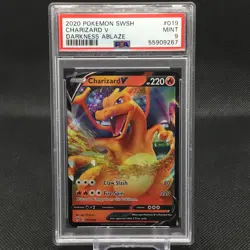 Pokemon 2020 Sword & Shield Darkness Ablaze CHARIZARD V 019/189 - Graded PSA 9 - Image 1