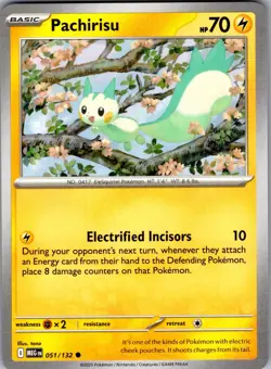 Pachirisu Mega Evolution 051/132 Common Pokemon Near Mint - Image 1