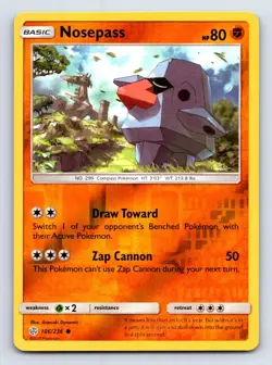 Nosepass 106/236 Common Cosmic Eclipse Pokemon Reverse Holo Near Mint - Image 1