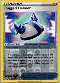 Pokemon TCG Rugged Helmet Chilling Reign 152/198 Reverse Holo Uncommon Card NM - Image 1