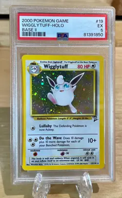 Wigglytuff 019/130 Base Set 2 Pokemon Holo PSA Graded 5 - Image 1