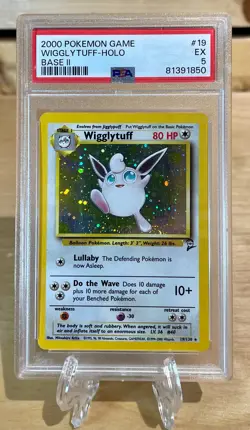 Wigglytuff 019/130 Base Set 2 Pokemon Holo PSA Graded 5 - Image 4