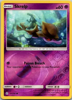 Skrelp 91/236 Common Cosmic Eclipse Pokemon Reverse Holo Near Mint - Image 1