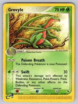 Grovyle 31/109 Uncommon Ruby & Sapphire Pokemon Heavily Played - Image 1