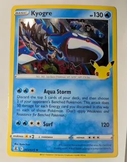 Kyogre 003/025 25th Anniversary Celebrations Pokemon Holo Foil Rare Nice! - Image 1