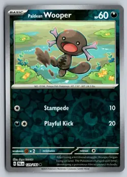 Paldean Wooper 129/193 Common Paldea Evolved Pokemon Reverse Holo Near Mint - Image 1