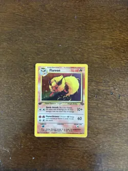 Pokemon TCG Flareon Jungle 1st Edition Rare Regular English 1999 70 HP Stage 1 - Image 2