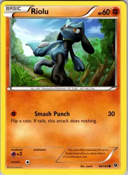 Pokemon TCG Riolu XY Fates Collide 46/124 Regular Common Card NM - Image 1