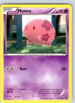 Pokemon TCG Munna B&W Next Destinies 58/99 Regular Common Card LP-NM - Image 1