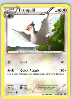 Pokemon TCG Tranquill Black & White 85/114 Regular Uncommon Card LP-NM - Image 1