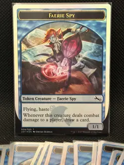 MTG Token Lot - 18x FOIL Faerie Spy Tokens - 004/020 Unstable NM - Magic - Image 1