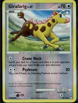 Girafarig Uncommon Mysterious Treasures 49/123 Colorless Reverse Holo Pokemon Ca - Image 1
