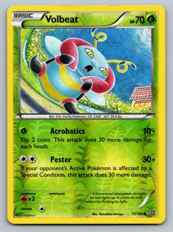 Volbeat 17/160 Common Primal Clash Pokemon Reverse Holo Lightly Played - Image 1