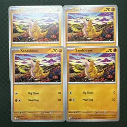 4 X Sandshrew 068/132 Me01: Mega Evolution Regular - Pokemon TCG - Image 1