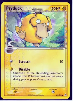 VINTAGE POKEMON PSYDUCK Delta Species 81/110 EX HOLON PHANTOMS Regular NM/LP (P3 - Image 1