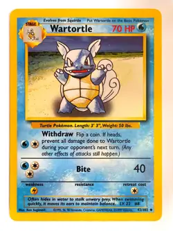 Wartortle 042/102 Base Set Regular - MP - Pokemon TCG - SKUA010 - Image 1